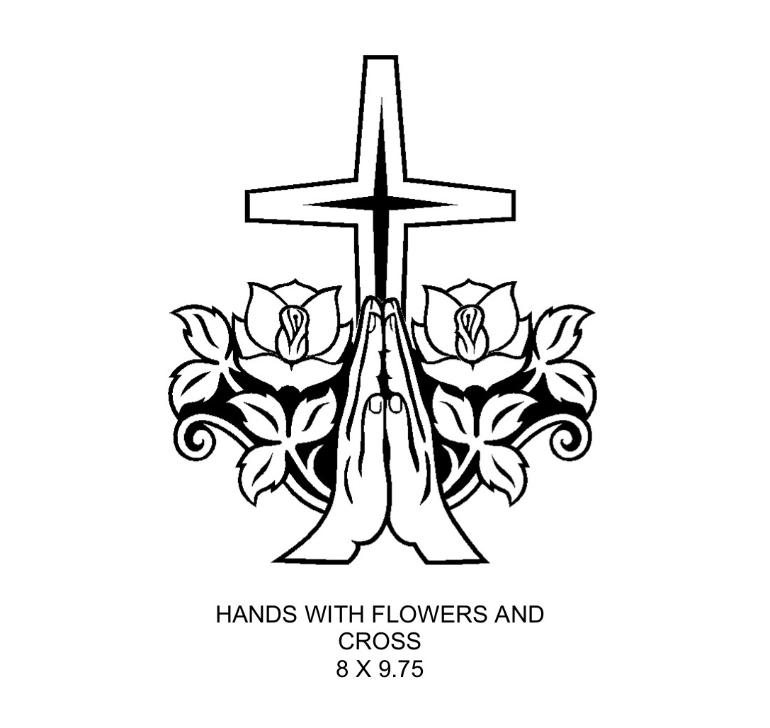 Hands With Flowers And Cross
