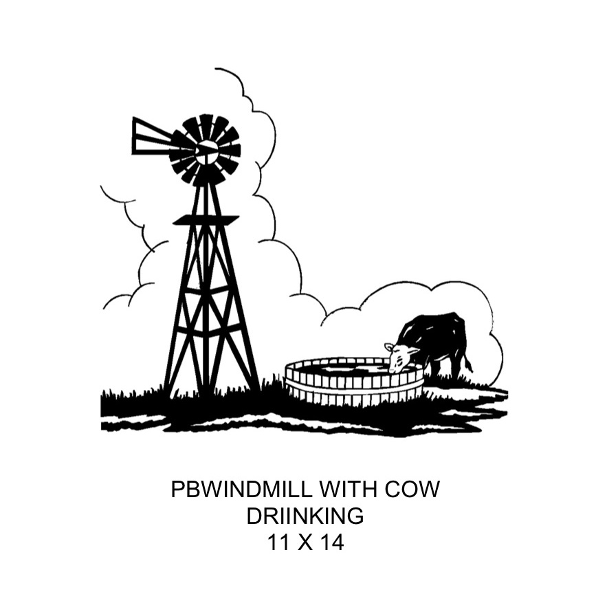 Windmill With Cow Drinking